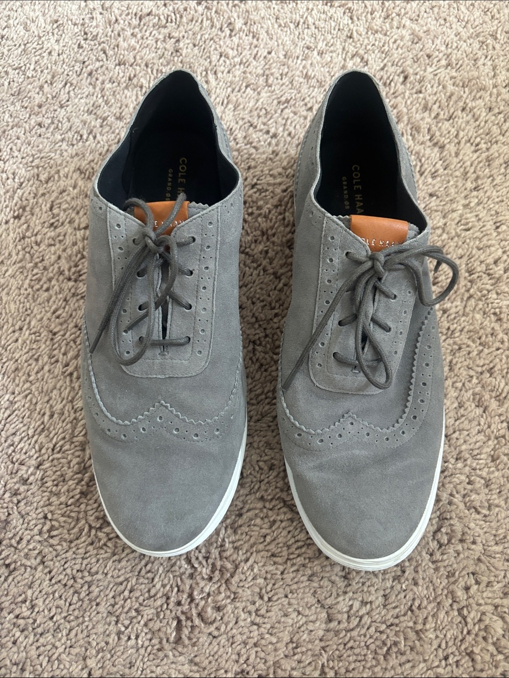 Cole Haan Gray Suede Wingtip Derby Sneakers Women’s